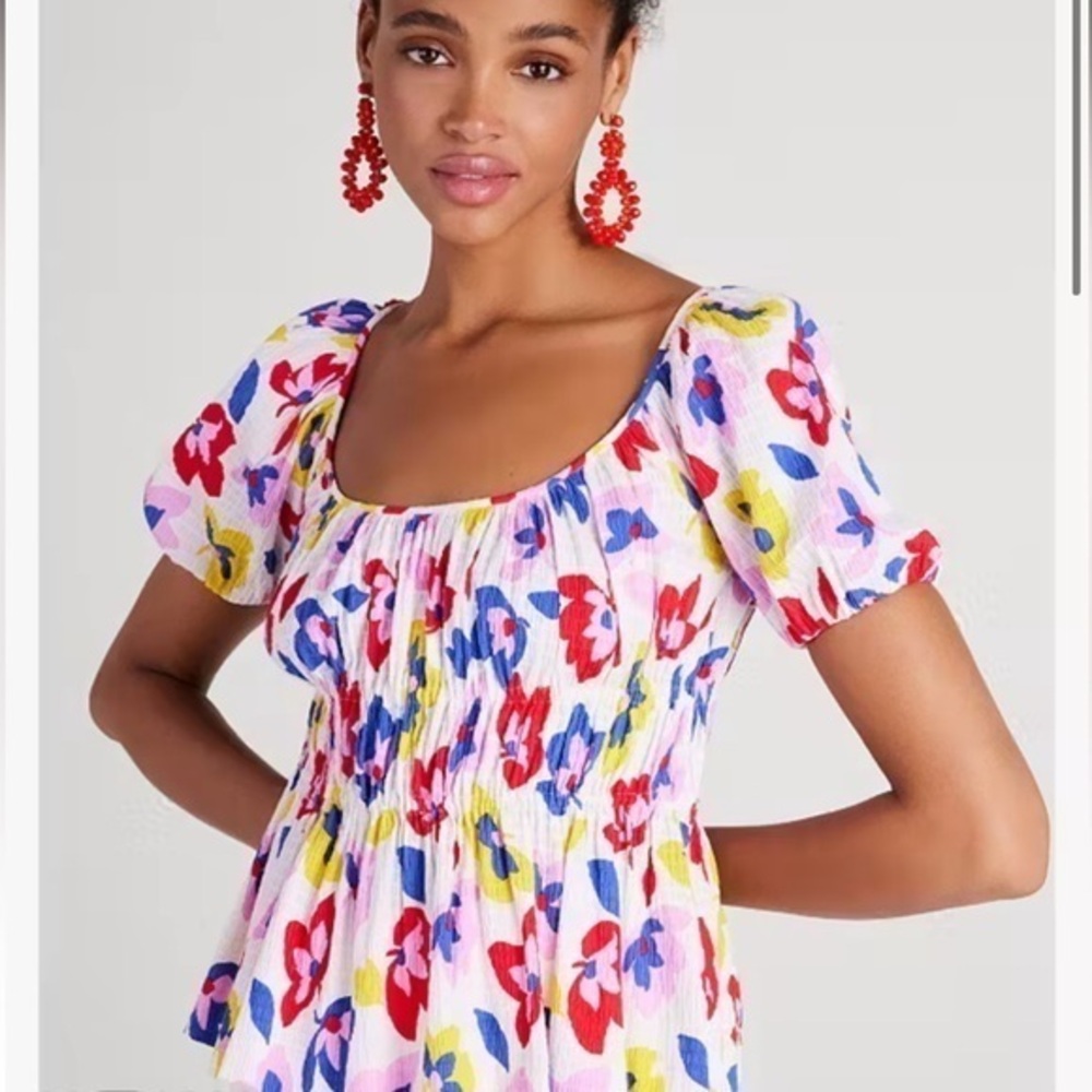 NWT ▶️ Kate Spade ◀️ Summer Flowers Riviera Print Top XS